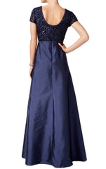 Round Neck Sequined Mother of the Bride Dress