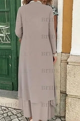 Three Pieces Mother of the Bride Dresses Plus Size Chiffon Mother of the Bride Outfits