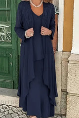 Three Pieces Mother of the Bride Dresses Plus Size Chiffon Mother of the Bride Outfits