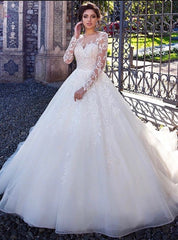 Princess Style Wedding Dress Long Sleeves, Bridal Gown ,Dresses For Brides