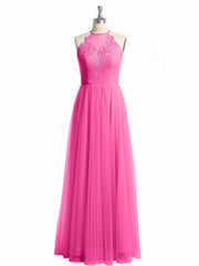Lace Bodice and Tulle Skirt Long Dresses-Azalea