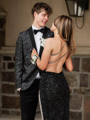 Tove | Orange One Sholder Sequins Mermaid Prom Dresses with Slit