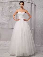 Exclusive Tull Lace Off-The-Shoulder Ball Gown Wedding Dress With Wrap
