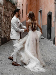 A-line Sweetheart Neckline Tulle Bridal dresses Wedding Dresses