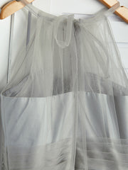 Tulle Flower Girl Dress with Ruching for A-Line Crew Neck Floor Length