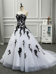 Tulle Princess Black Wedding Dresses Sleeveless Lace Court Train Bridal Dress
