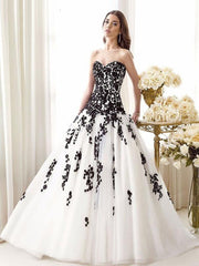 Tulle Princess Black Wedding Dresses Sleeveless Lace Court Train Bridal Dress