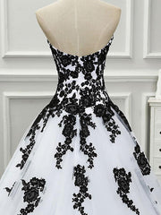 Tulle Princess Black Wedding Dresses Sleeveless Lace Court Train Bridal Dress
