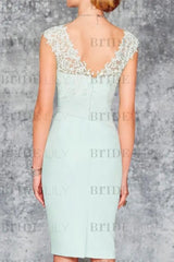 Two Piece Ruffle Chiffon Mother of the Bride Outfit Lace Short Wedding Guest Dress