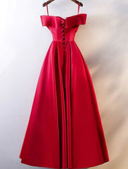 A-Line Prom Dresses Open Back Dress Wedding Guest Floor Length Short Sleeve Off Shoulder Satin with Ruched