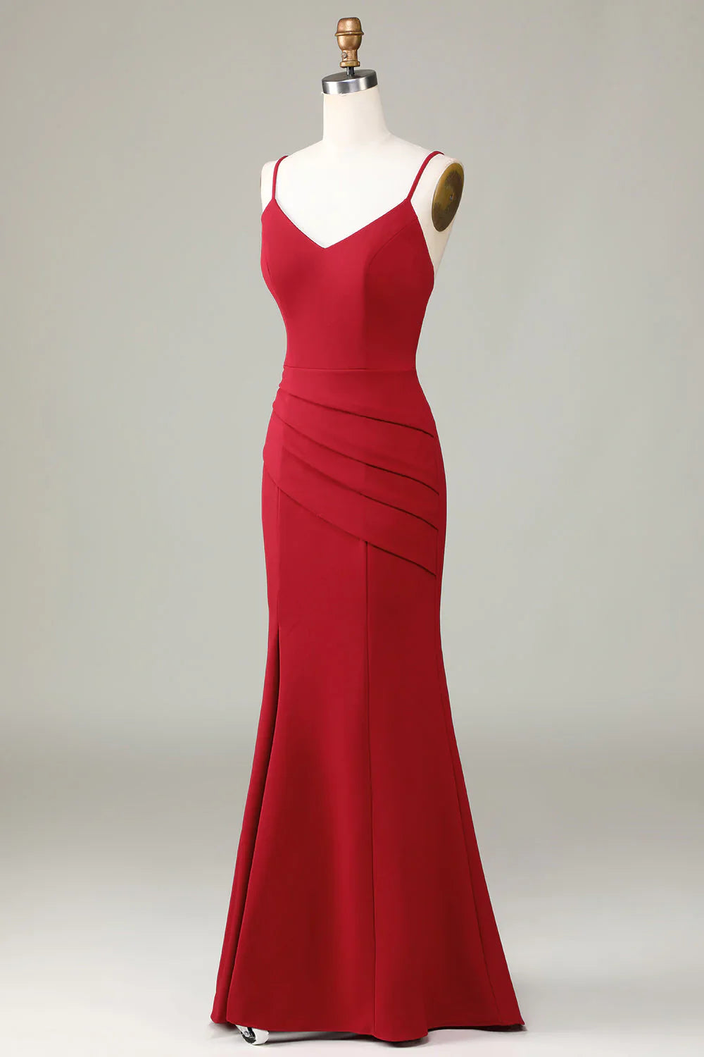 Spaghetti Straps Sleeveless Bridesmaid Dress with Slit
