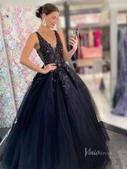 V-neck Orange Tulle Long Prom Dresses 2024 Backless Elegant Gowns FD2940b