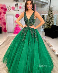 V-neck Orange Tulle Long Prom Dresses 2024 Backless Elegant Gowns FD2940b