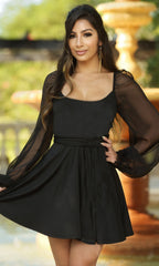 Vera Long Sleeve Short Party Dress