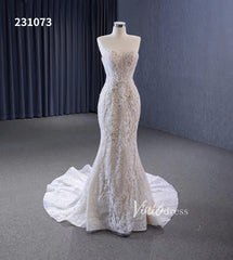 Vintage Lace Applique Wedding Dresses Mermaid Convertible Bridal Gown 231073
