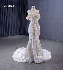 Vintage Lace Applique Wedding Dresses Mermaid Convertible Bridal Gown 231073