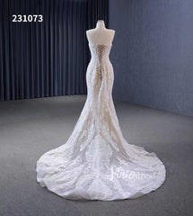 Vintage Lace Applique Wedding Dresses Mermaid Convertible Bridal Gown 231073