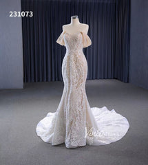 Vintage Lace Applique Wedding Dresses Mermaid Convertible Bridal Gown 231073
