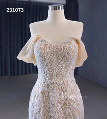 Vintage Lace Applique Wedding Dresses Mermaid Convertible Bridal Gown 231073