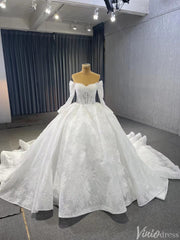 Vintage Lace Balll Gown Wedding Dresses Off the Shoulder Long Sleeves 231129