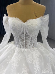 Vintage Lace Balll Gown Wedding Dresses Off the Shoulder Long Sleeves 231129