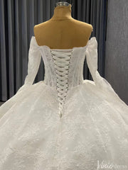 Vintage Lace Balll Gown Wedding Dresses Off the Shoulder Long Sleeves 231129