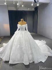 Vintage Lace Balll Gown Wedding Dresses Off the Shoulder Long Sleeves 231129