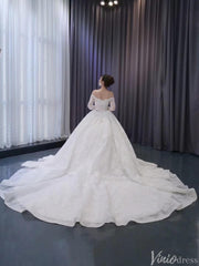 Vintage Lace Balll Gown Wedding Dresses Off the Shoulder Long Sleeves 231129