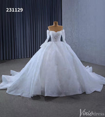 Vintage Lace Balll Gown Wedding Dresses Off the Shoulder Long Sleeves 231129