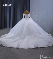 Vintage Lace Balll Gown Wedding Dresses Off the Shoulder Long Sleeves 231129