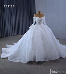 Vintage Lace Balll Gown Wedding Dresses Off the Shoulder Long Sleeves 231129