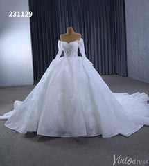 Vintage Lace Balll Gown Wedding Dresses Off the Shoulder Long Sleeves 231129
