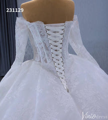 Vintage Lace Balll Gown Wedding Dresses Off the Shoulder Long Sleeves 231129