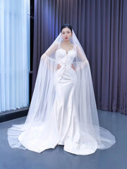 Vintage Mermaid Satin Wedding Dresses 67502