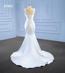 Vintage Mermaid Satin Wedding Dresses 67502