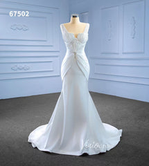 Vintage Mermaid Satin Wedding Dresses 67502