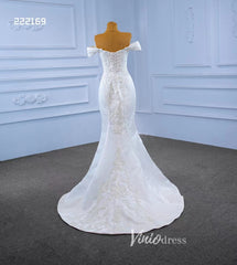 Vintage Mermaid Satin Wedding Dresses with Removable Overskirt 222169