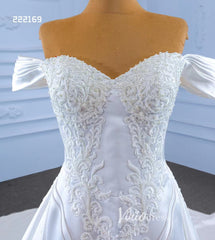 Vintage Mermaid Satin Wedding Dresses with Removable Overskirt 222169