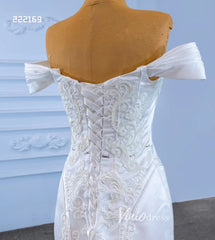 Vintage Mermaid Satin Wedding Dresses with Removable Overskirt 222169