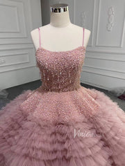 Vintage Ruffle Ball Gowns Dusty Rose Layered Wedding Dresses 222221