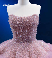 Vintage Ruffle Ball Gowns Dusty Rose Layered Wedding Dresses 222221