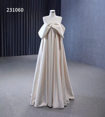 Vintage Satin Wedding Dresses Strapless Bishop Formal Dress 231060