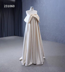 Vintage Satin Wedding Dresses Strapless Bishop Formal Dress 231060