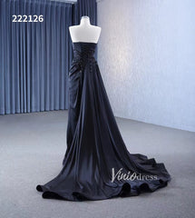 Vintage Strapless Pageant Dress Satin Formal Dresses with Overskirt 222126