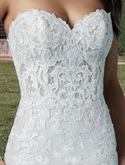 Wholesale Engagement Formal Wedding Dresses Two Piece Sweetheart Strapless Court Train Lace Bridal Gowns With Sequin Appliques