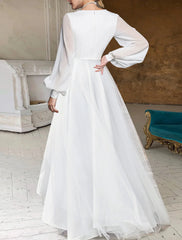 Wholesale Bridal Shower Wedding Dresses Little White Dresses Simple A-Line V Neck Long Sleeve Asymmetrical Chiffon Bridal Gowns With Solid Color Summer Wedding Party