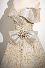 Champagne Tulle Sequins Long Prom Dress, Off the Shoulder Evening Party Dress