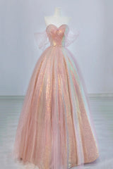 Shiny Tulle Sequins Long Prom Dress, Beautiful A-Line Formal Dress Sweet 16 Dress