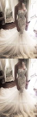 Wedding Gown,Princess Wedding Dresses Mermaid Wedding Dress with Spaghetti Straps