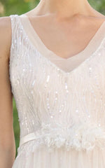 Tulle Lace Weddig Dress With Beading Sequins